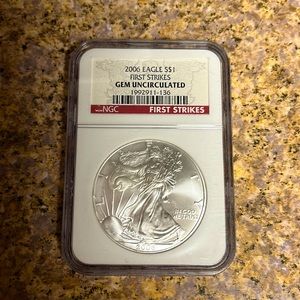Silver dollar first strike. Uncirculated
